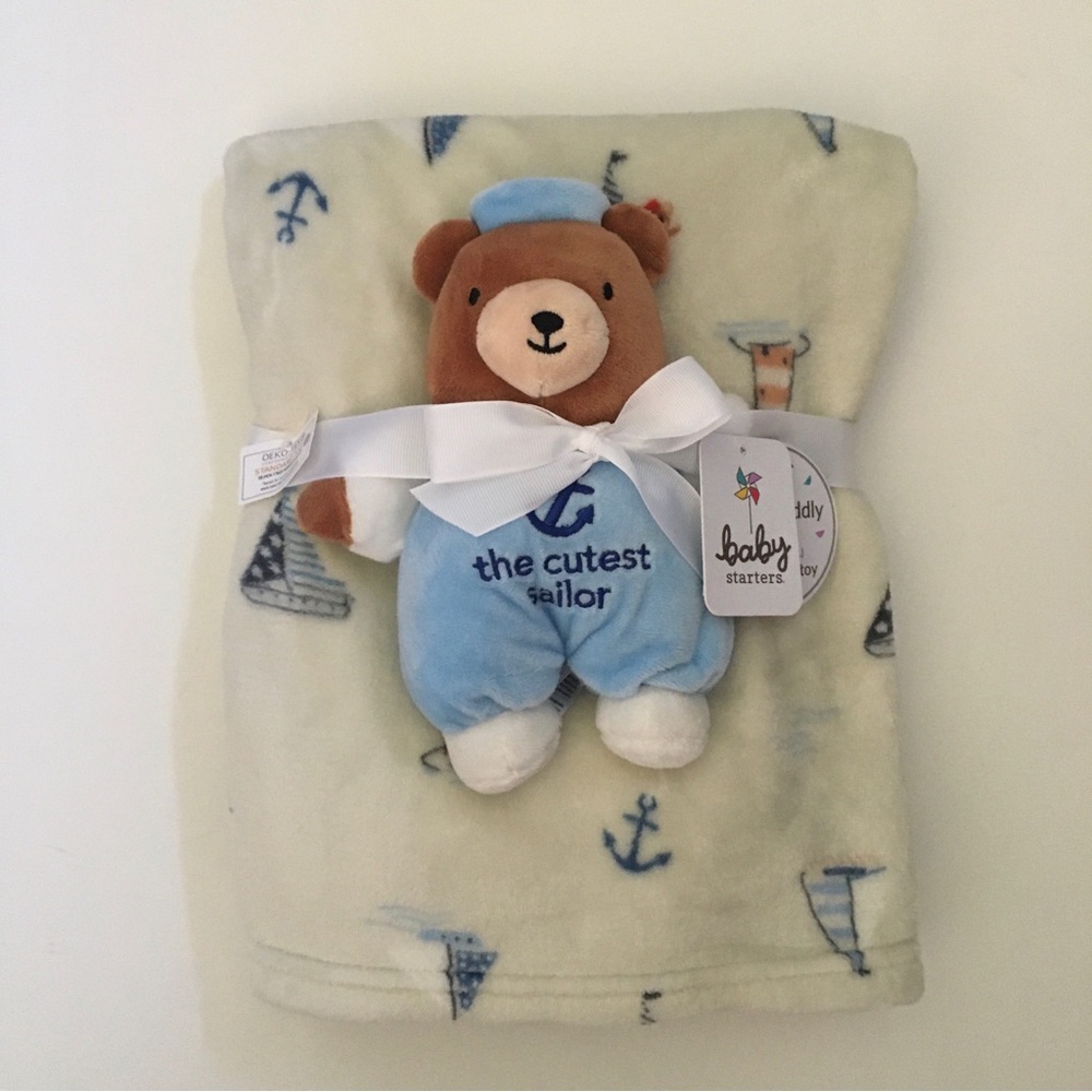 NEW Plush Teddy Bear and Baby Blanket Set “The Cutest Sailor” by Baby Starters